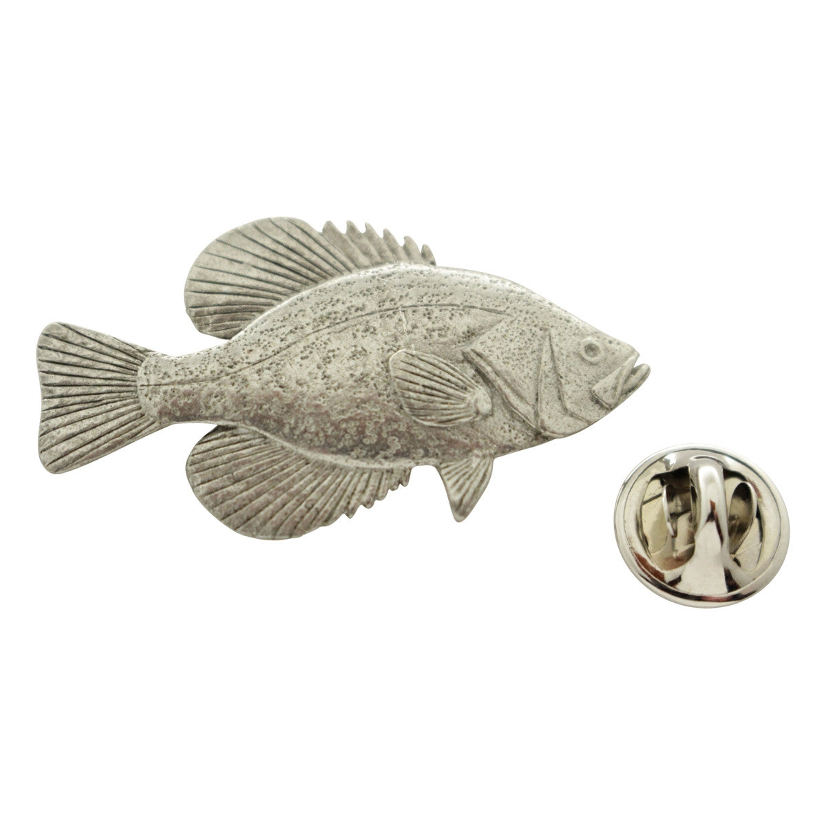 Black Crappie Pin ~ Antiqued Pewter ~ Lapel Pin ~ Sarah's Treats & Treasures